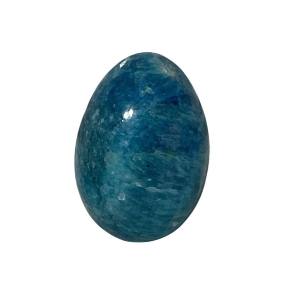 Polished Blue Apatite Stone Crystal Egg Natural